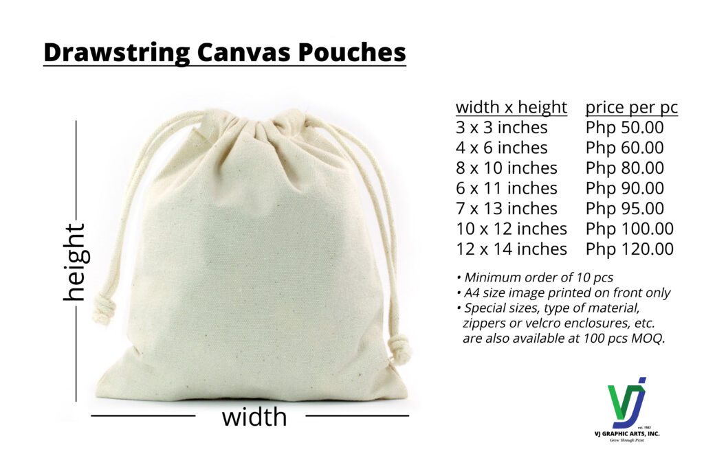 Drawstring Canvas Pouches Vj Graphic Arts Inc