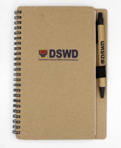 DSWD Notebook and Pen #vjgraphicsprinting #notebook #growthroughprint #offsetprinting — with DSWD and Department of Social Welfare and Development.