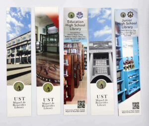 UST Miguel de Benavides Library Bookmark #vjgraphicsprinting #growthroughprint #bookmarks #offsetprinting — with Miguel de Benavides Library - UST and University of Santo Tomas