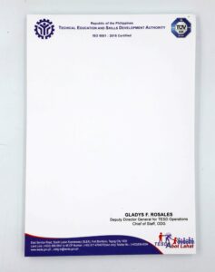 TESDA Notepad #vjgraphicsprinting #offsetprinting #growthroughprint #notepads — with Technical Education and Skills Development Authority - TESDA Philippines
