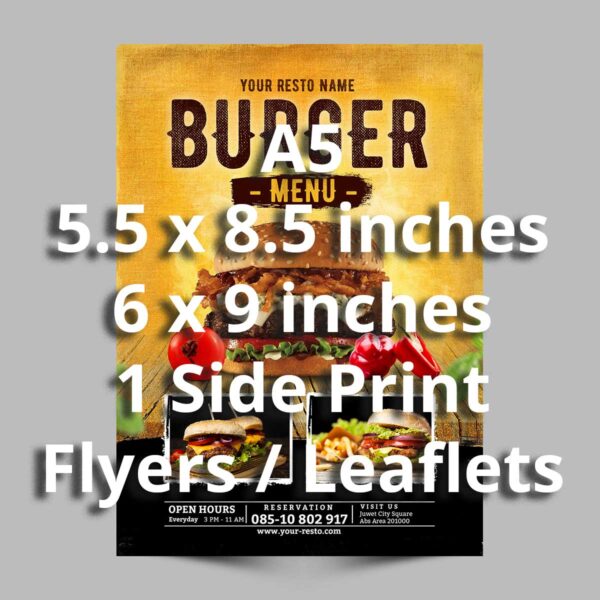 Flyers 1 Side Print - A5, 5.5 x 8.5 or 6 x 9 inches