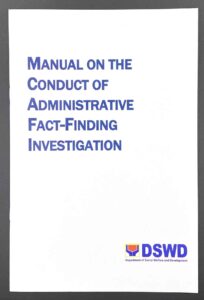 Department of Social Welfare and Development DSWD Manual on the Conduct of Administrative Fact-Finding Investigation #vjgraphicsprinting #growthroughprint #ipublishph #PrintItYourWay #offsetprinting #digitalprinting