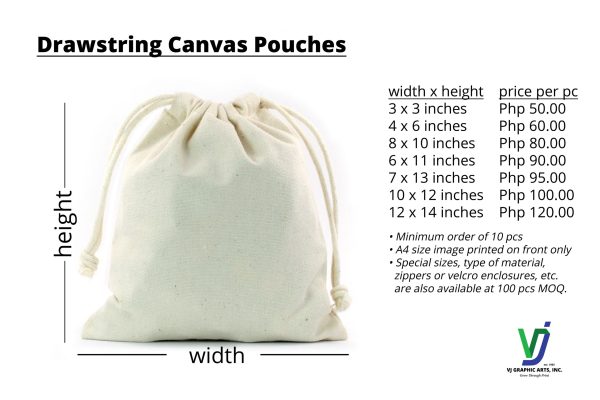 Drawstring Canvas Pouches - Image 2