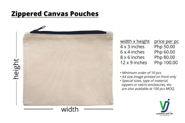 Zippered Canvas Pouches - Image 2