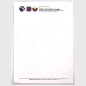 Toll Regulatory Board Letterhead #vjgraphicsprinting #growthroughprint #ipublishph #PrintItYourWay #offsetprinting #digitalprinting #letterhead #officestationery www.vjgraphicarts.com