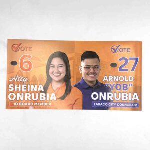 Onrubia Campaign Stickers #vjgraphicsprinting #growthroughprint #ipublishph #PrintItYourWay #stickers #marketingcollaterals #offsetprinting #digitalprinting www.vjgraphicarts.com